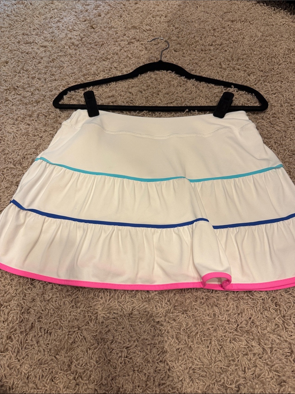 Lilly Pulitzer White Skirt with Turquoise and Royal Blue Accents
